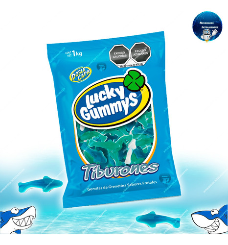 Lucky Gummys Tiburones Sabores Frutales Micheladas 1,152 Kg