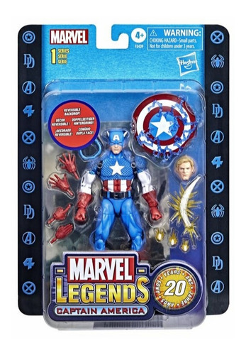 Capitán América Marvel Legends 20 Aniversario,16 Cm. Movible