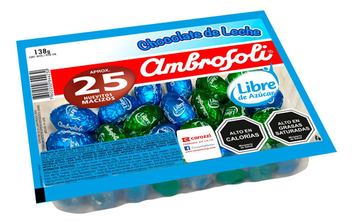 Ambrosoli Huevitos De Pascua Chocolate Sin Azucar 138 Gr