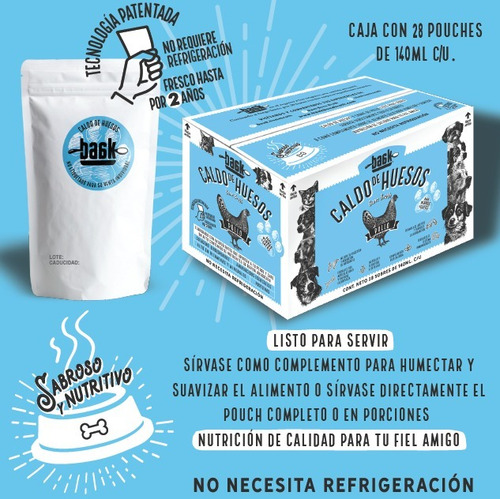 Baak Caldo De Huesos De Pollo - Caja Para Perros Y Gatos