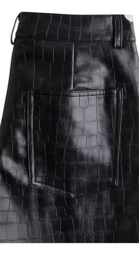 Wide Leg Pantalón Coated Pants Cocodrilo Hym Importado Usa