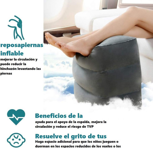 Almohada Inflable Para Reposapiés Aviones Coches Trenes