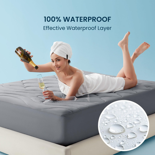 Sleep Zone Cubrecolchón De Espuma Viscoelástica, Funda Refre