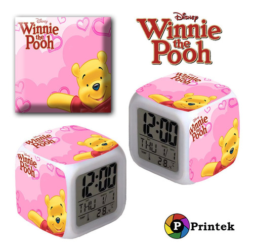 Reloj Despertador Iluminado Winnie The Poo - Varios Diseños 