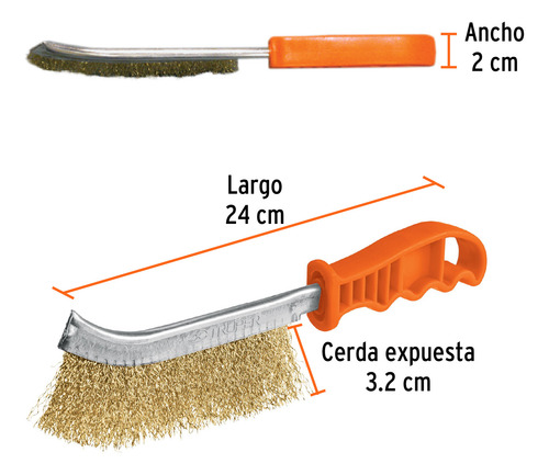 Cepillo Alambre Curvo Ondulado 24cm Reduce Estatica 11540
