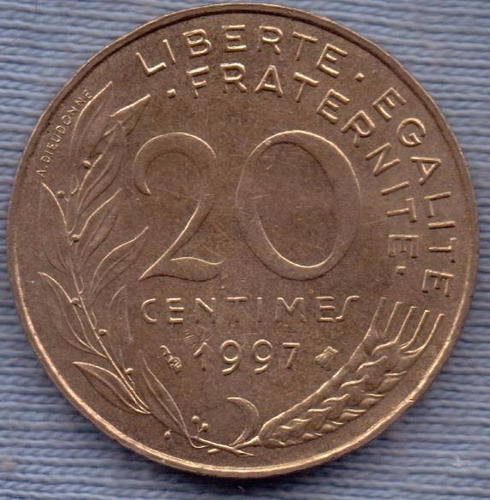 Francia 20 Centimes 1997 * Libertad *