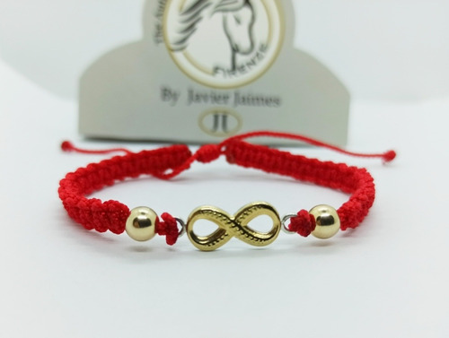 Pulsera Infinito Roja En Plata 925y Oro Laminado 18k