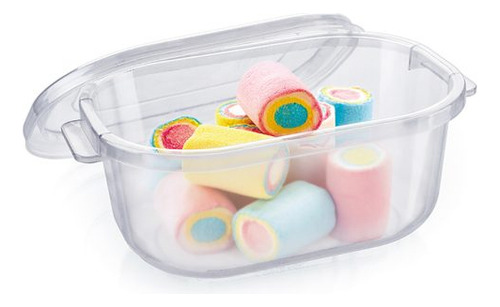 Pack 3 Hermético Rectangular Chico Tuper 800 Ml Polinplast Color Blanco