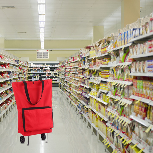 Yn Bolsa Plegable Para Carrito De La Compra Con Ruedas