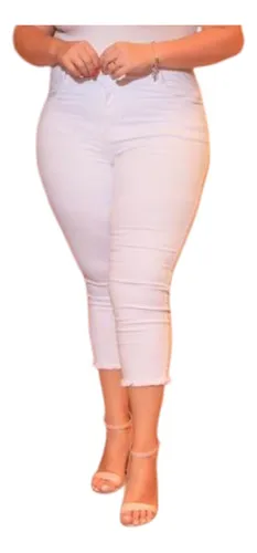 Cal a Capri Branca Jeans Feminina Com Lycra Do 46 Ao 60