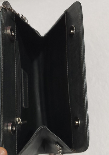 Cartera Sobre Lázaro Cuero Mujer Azul Petróleo Lisa Níquel Plata (Usado)
