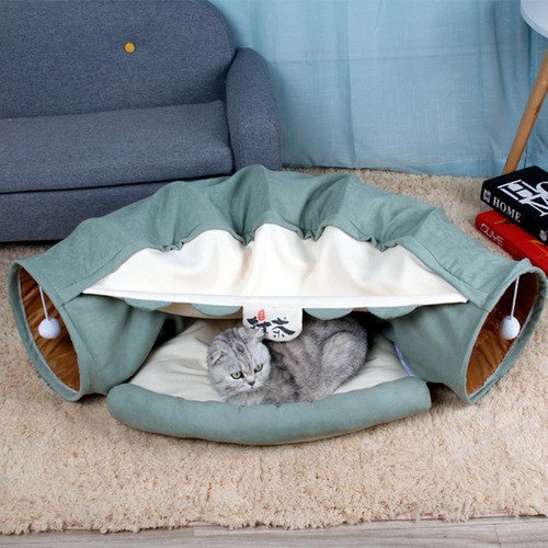 Collapside Lightweight Cat Tunnel Warm Nest Universal Verde