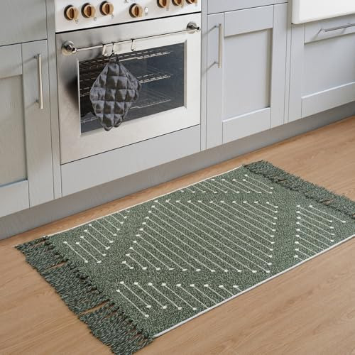 Alfombra De Baño Verde Livebox Boho, Lavable, De 2' X 3', E