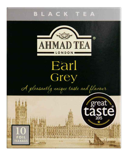 Chá Inglês Ahmad Tea, Earl Grey, 10 Saquinhos.