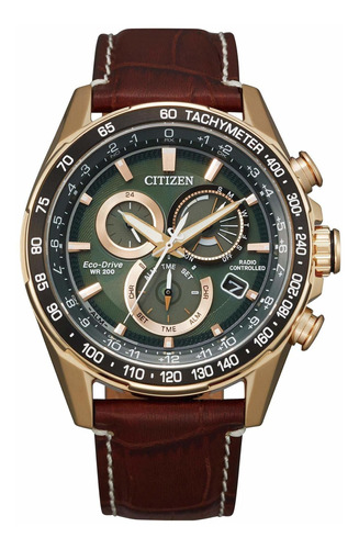 Reloj Cronógrafo Ecodrive Para Hombre Con Correa De Cu...