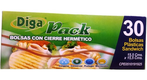 Bolsas Tipo Ziploc Cierre Hermético Digapack Precio X 2 Pack