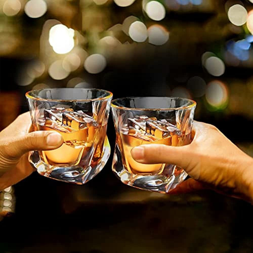 Juego De 4 Vasos De Whisky, Vasos De Whisky Cuadrados Yufda