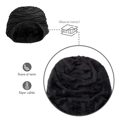Gorro Lana Grueso Cálido Invierno.