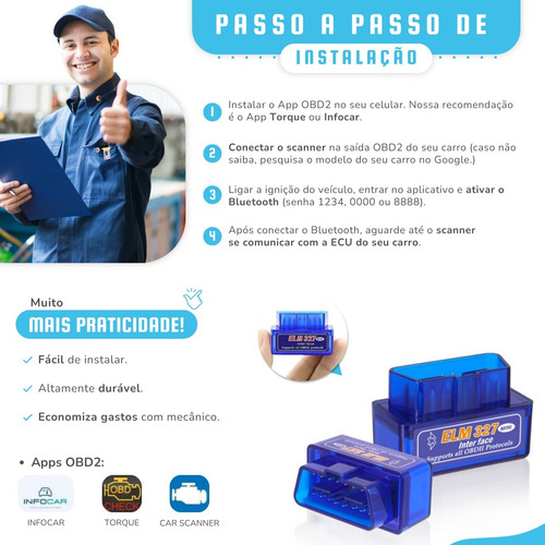Scanner Automotivo Bluetooth Obd2 Android - Entrega Imediata