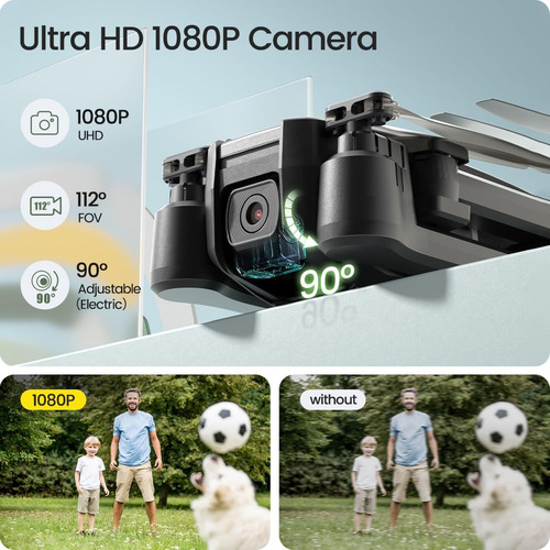 Drone Fpv Hs440 Plegable 1080p Wifi Rc Con Batería Modular Y