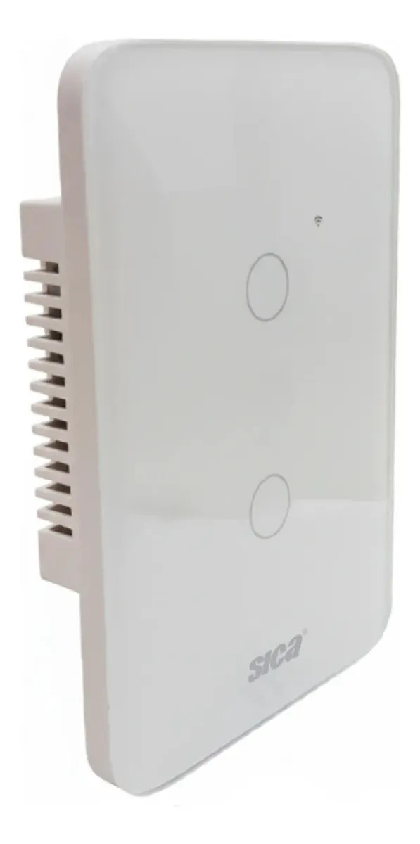 Tecla Llave Smart 2 Canales Sica 220v Wifi Inteligente Mm 10 A 220v Blanco