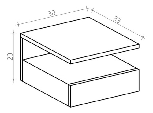 Mesa De Cabeceira Retro Suspenso Mesinha Mdf Preto Branco