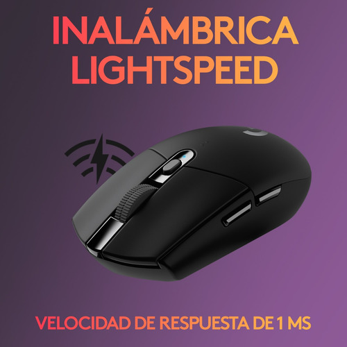 Imagen 10 de 10 de Mouse gamer inalámbrico Logitech Serie G Lightspeed G305 black