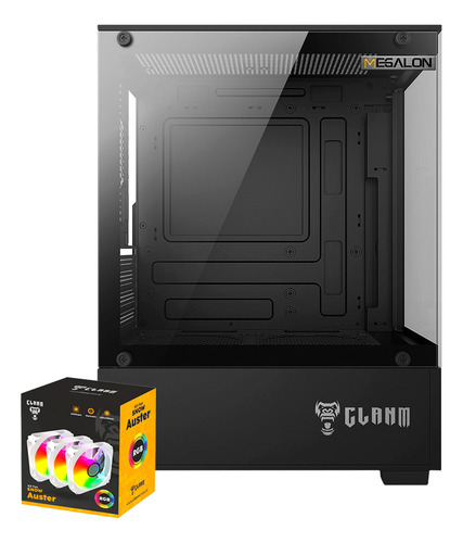 Gabinete Preto Gamer Placa Mãe Micro Atx / Itx Com 03 Fans