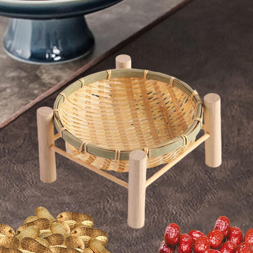Bandeja De Cesta De Bambú, Bandeja Para Servir, 18cm Madera