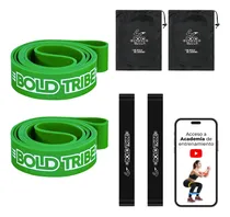 Comprar BOLD TRIBE Set de 2 Ligas de Resistencia Verde #4 - Bandas Elásticas para Cross Training, Calistenia y Ejercicio Funcional - Incluye Bolsa de Transporte, Mini Loop Bands y Guía de Entrenamiento