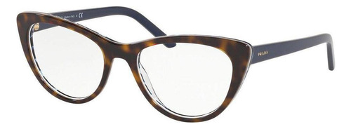Óculos Prada Pr05xv 5121o1 53 +ac0- Havana/azul +ac0- 3