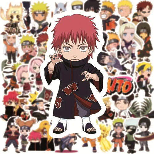 50 Calcomanías Sticker Impermeables De Naruto Anime