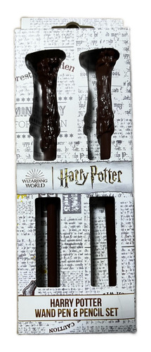 Harry Potter Wand Set De Varita Pluma Y Lapiz 