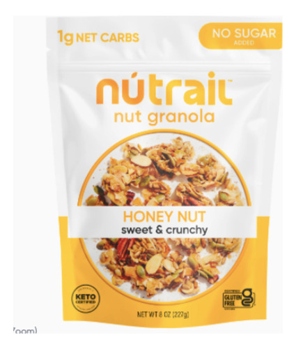 Nutrail Keto Nut Granola - Honey Nut Gluten Free 227 Gr