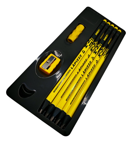 Lapiz De Grafito Madera Negra C/10 Pzs