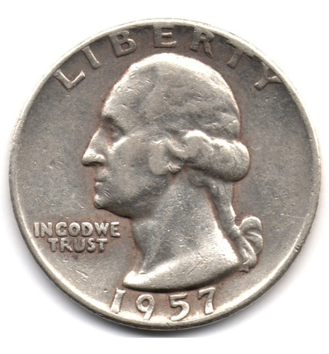 Estados Unidos 1 Cuarto De Dólar 1957 D Plata