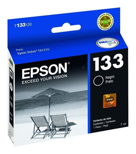 Cartucho Epson 133 Negro T133120 Al Tx235 320f 420w 430w