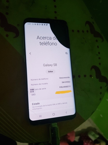 Samsung Galaxy S8 Para Piezas Azul Oscuro (Usado)