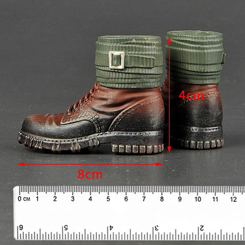 2 Pares De Botas Con Cordones De Soldado Alemán A Escala 1:6