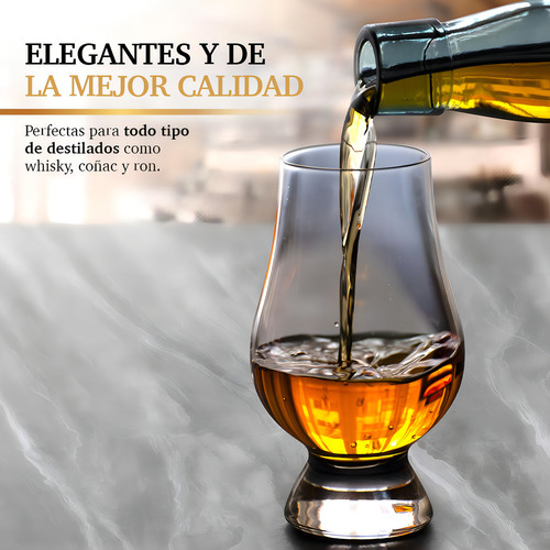 Vasos De Vidrio Para Whiskey 4 Piezas En Forma De Tulipán,