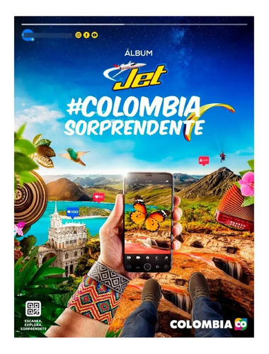  Álbum Jet Colombia Sorpréndete + 210 Láminas 