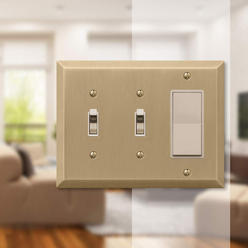 Placa De Pared De Acero Tradicional Con 1 Duplex, Bronce Env