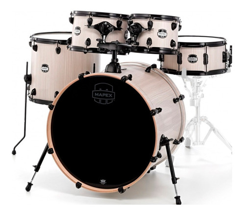 Batería Mapex Mars 5 Cuerpos Rock Bombo De 22 Bonewood