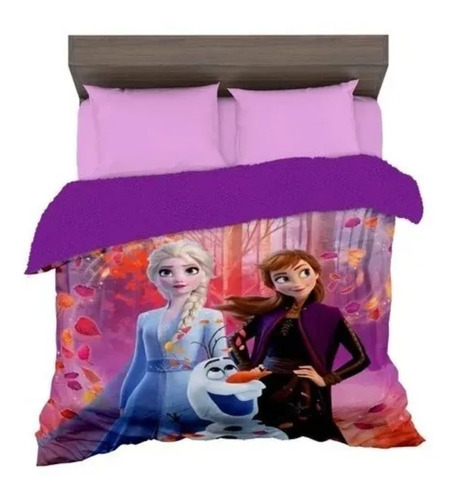 Cobertor De Borrega Calientito Frozen Princesas Matrimonial 