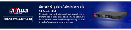 Dahua Dh-s4228-24gt-240 Switch Poe Gigabit Admin 24 Ptos Poe