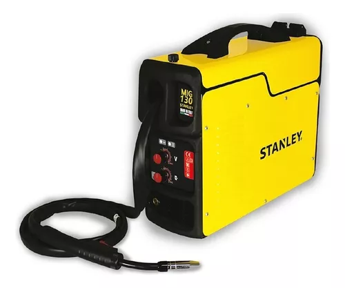 Máquina de soldar sin gas Mig-Mag Stanley Mikromig Cable de masa, soplete,  hilo tubular y máscara de soldar