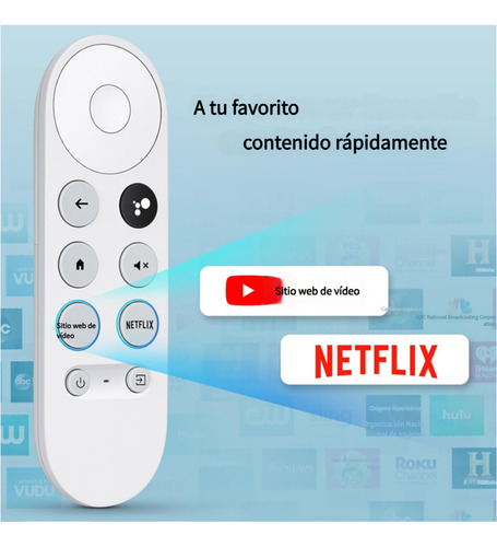 Velstron Control Remoto Compatible con Google TV Chromecast 4K Snow/HDTV, Reemplazo por Voz para Google TV G9N9N, GA01409-US, GA01919/20/23-US, GA02463-US, Reproductor de Streaming.