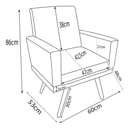 Kit 4 Poltronas Decorativas Reforçadas Para Sala De Recepção Cor Marrom Desenho Do Tecido Suede Liso