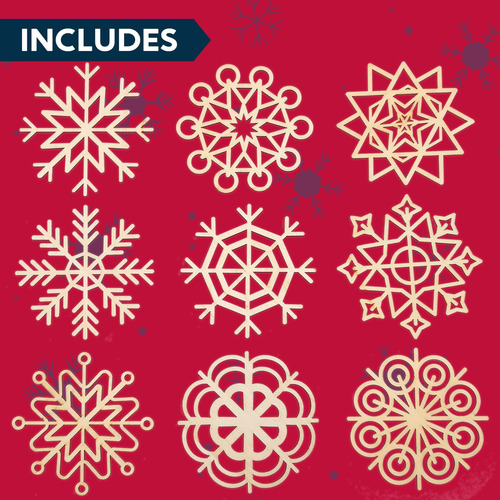 Joiedomi 36 Pcs Snowflake Madera Adornos Navideños Adornos C