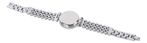 Elegante Conjunto De Reloj Y Pulsera Plateados Con Diamantes
